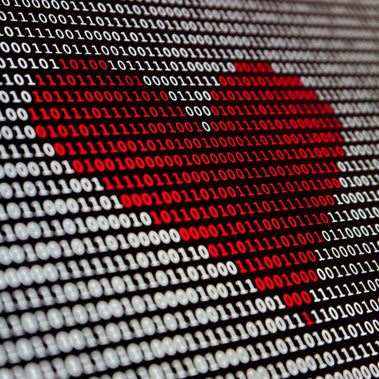 corazón hecho en código binario